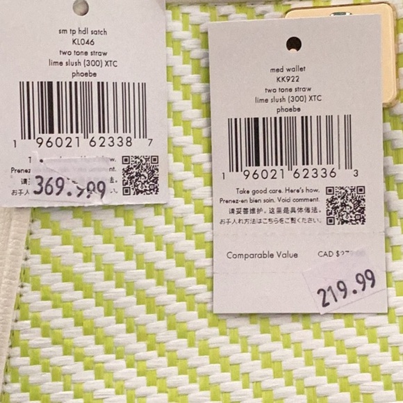 Kate Spade NWT Phoebe Straw Top Handle Crossbody Bag Lime Slush With Wallet - Picture 2 of 10